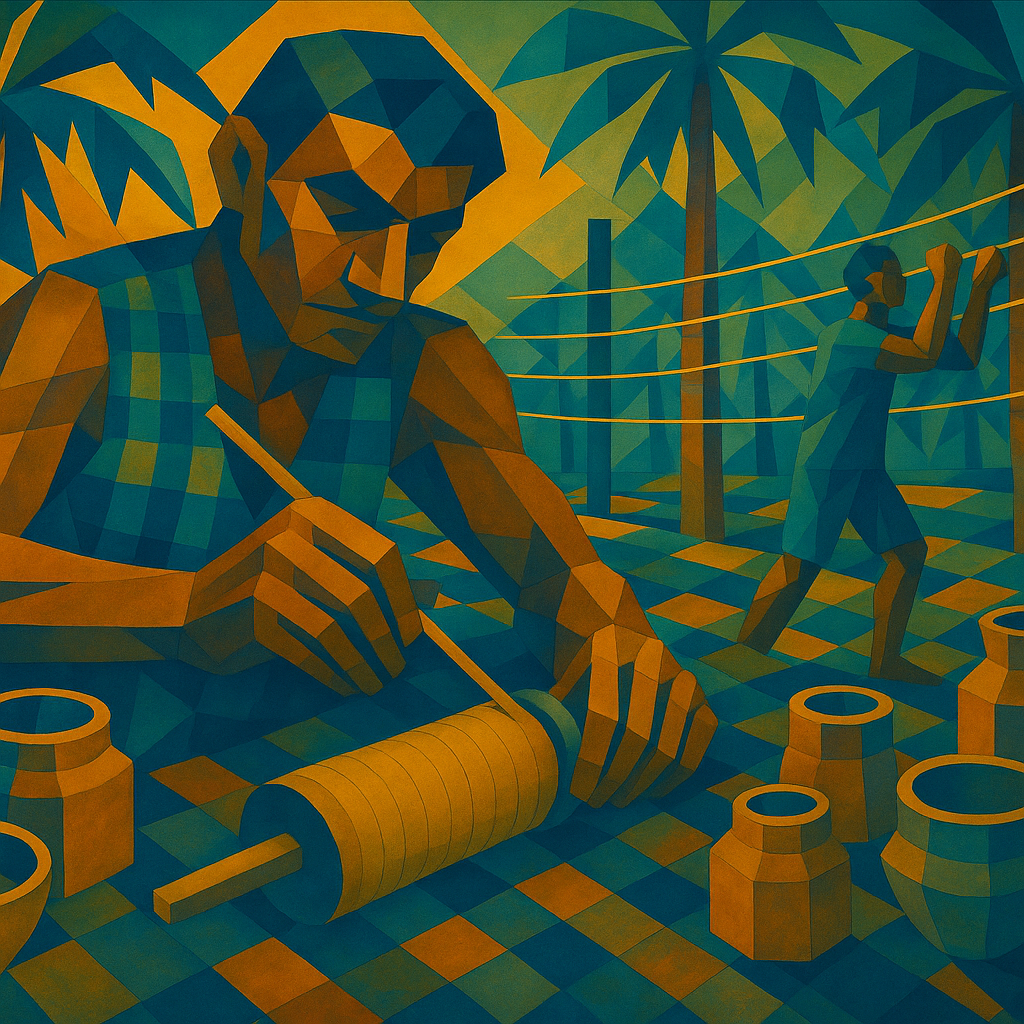 Craftsmen Preparing Manja in Tropics